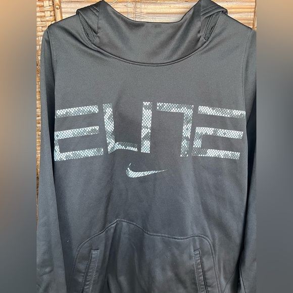 NIKE Elite Spell Out Dri-Fit Mens Medium Black Hoodie L - Picture 3 of 4
